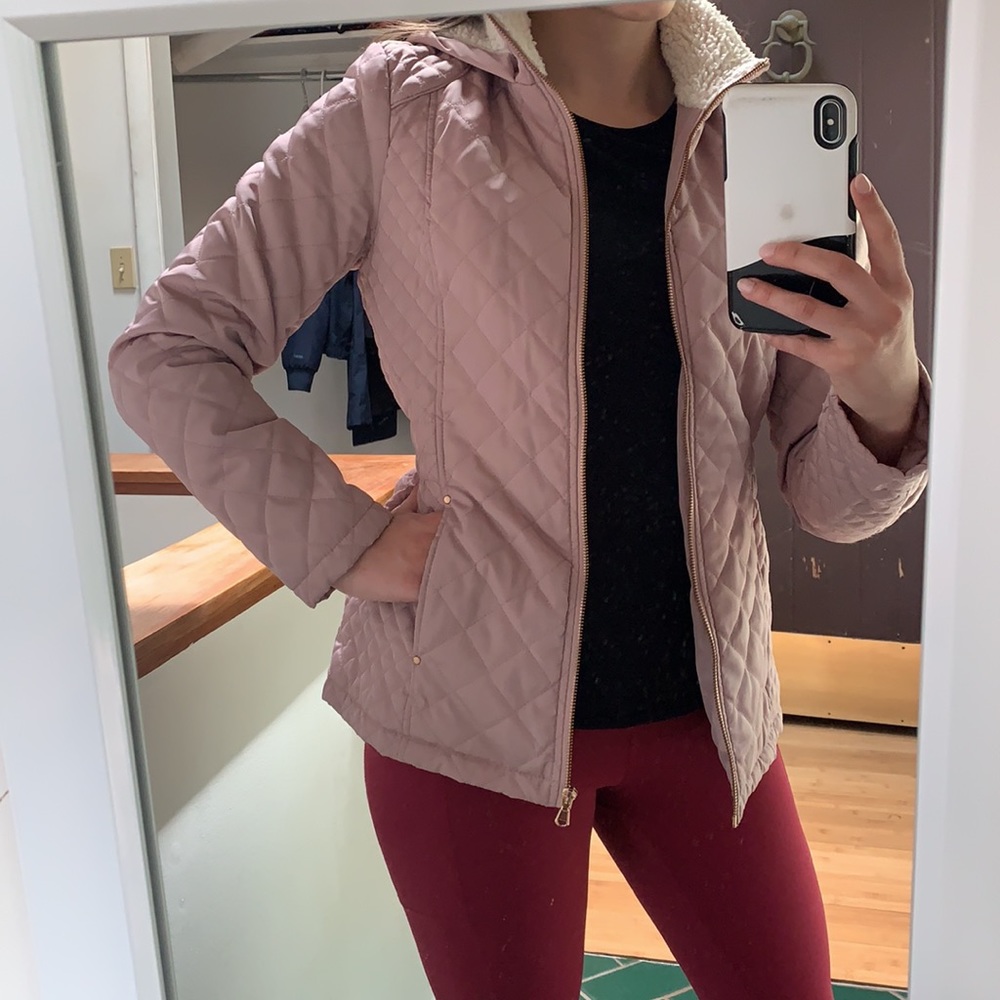 Soft pink quilted jacket S